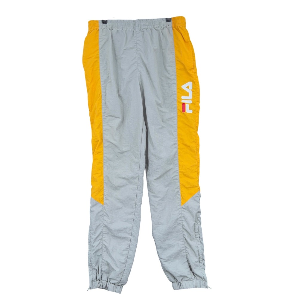 FILA‎ Urban Outfitters Track Pants Mens Nylon Gray Yellow Colorblock